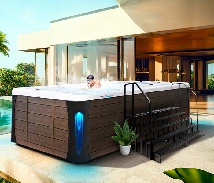 Calspas hot tub being used in a family setting - Fishers